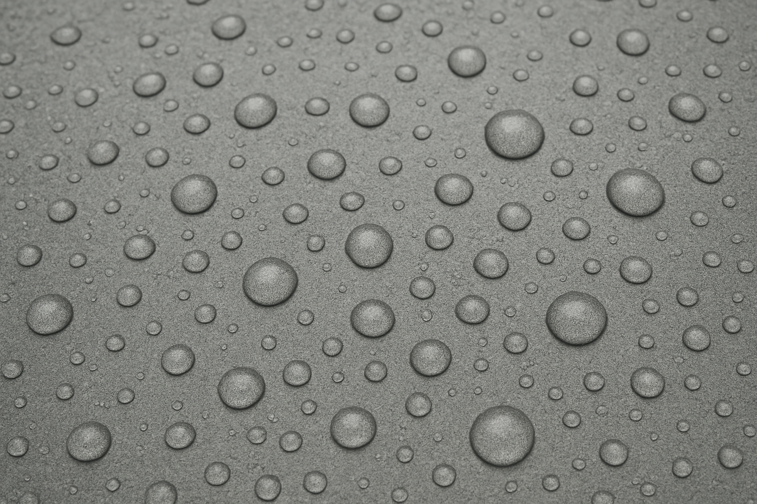 Hydrophobic water droplets showing nanotechnology protection